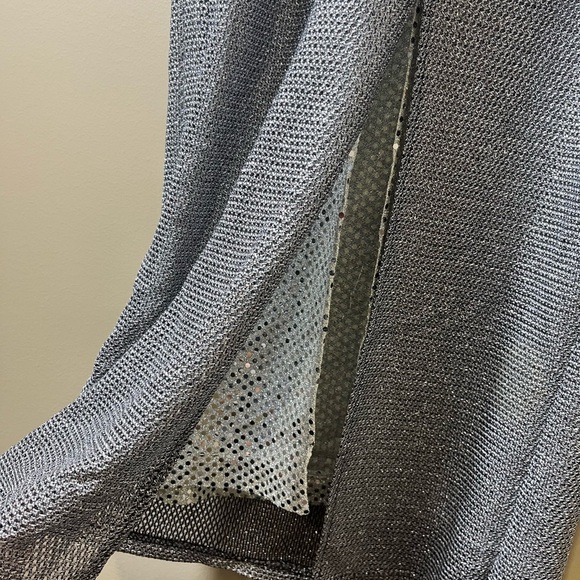 Vintage Molly Malloy Elegant Sparkly Silver Evening Gown Made in USA 8 Stunning - Picture 9 of 12